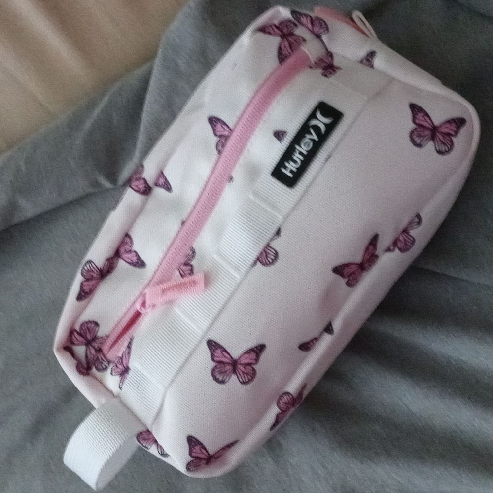 Pink Harley butterfly makeup bag